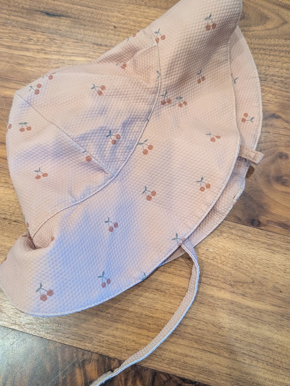 Quincy Mae Pink Cherry Print Sun Hat